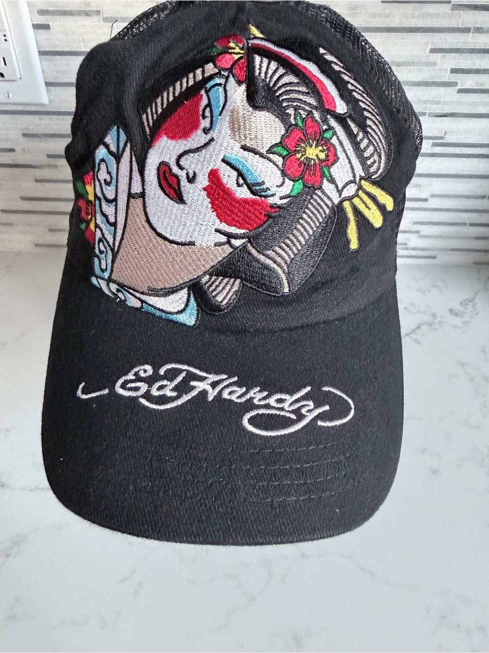 Vintage unisex Black Tokyo Geisha Ed Hardy by Christian Audigier Baseball Cap